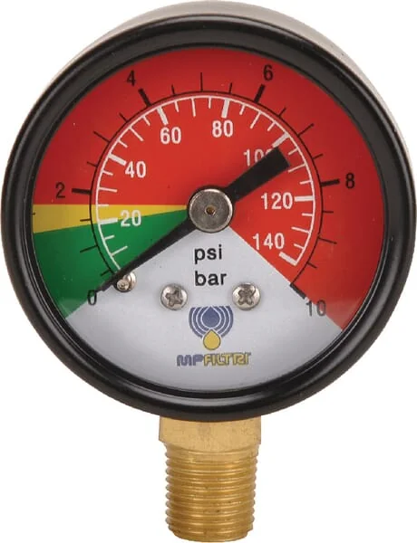 MP Filtri - MP9V1P01 - Sichtbarer Manometer 1/8 BSP Unten 1,4 Bar MPF/MPX/MPT/MPH