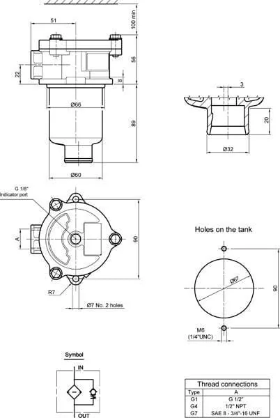 MP Filtri - MPF0301M60 - Rücklauf MPF030/1-08-M60-T 1/2"