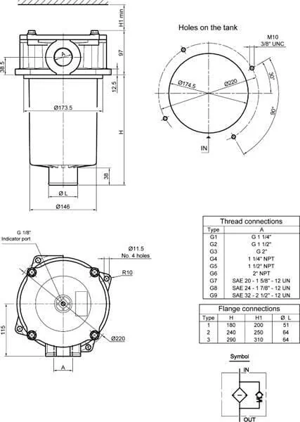 MP Filtri - MPF4002M60 - Rücklauffilter MPF400/2-24-M60-T11/2"