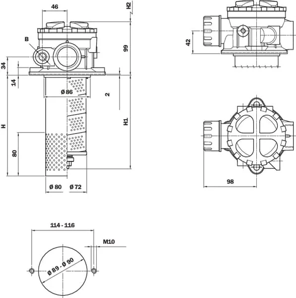 MP Filtri - MPH1101P10 - Rücklauffilter MPH 110-1-P10