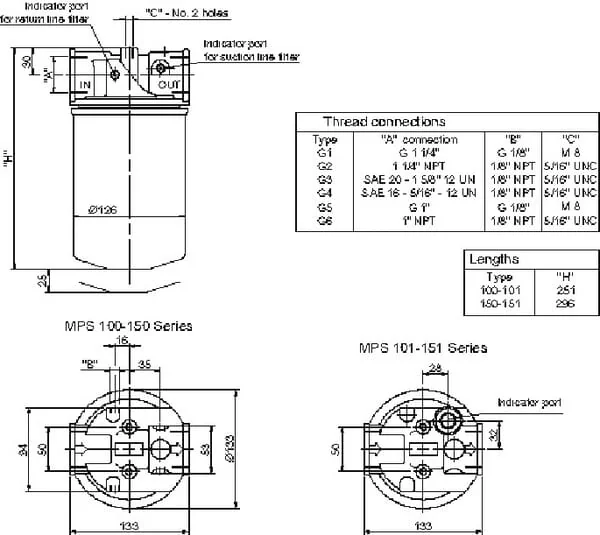 MP Filtri - MPS9100OG1 - Filterkopf Mps100/150-O-G1-A-T(1 1/4" BSP)