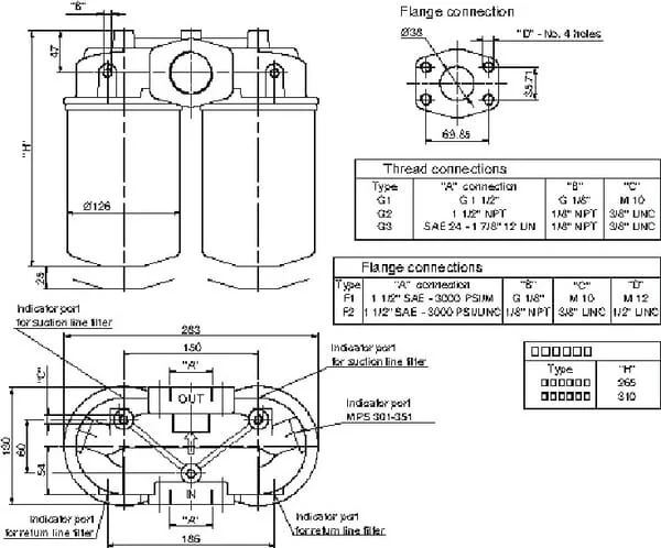 MP Filtri - MPS9300RG1 - Kopf Mps300/350-R-G1, 1 1/2" BSP