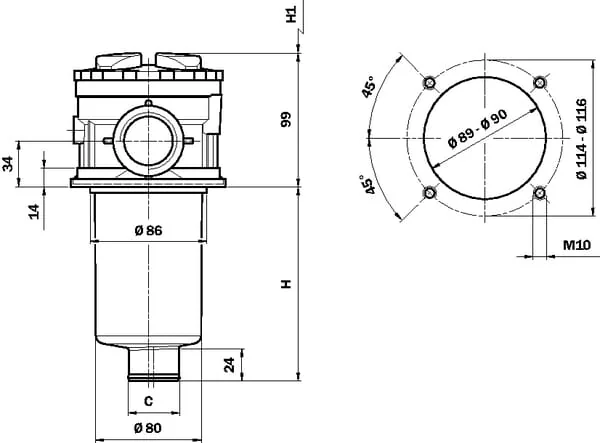 MP Filtri - MPT1143SA25 - Rücklauffilter Mpt114-3S-A-G3-A25