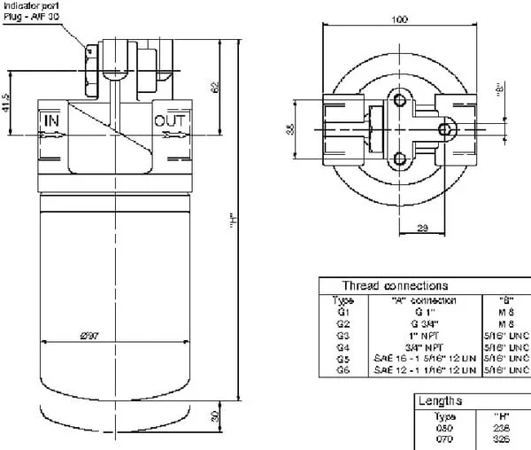 MP Filtri - MSH050BP10 - Rücklauffilter 16-P10-T2 1"