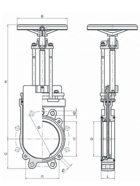 MZ - ARZO0102150000 - Messerabsperrschieber 6" Mit Handrad