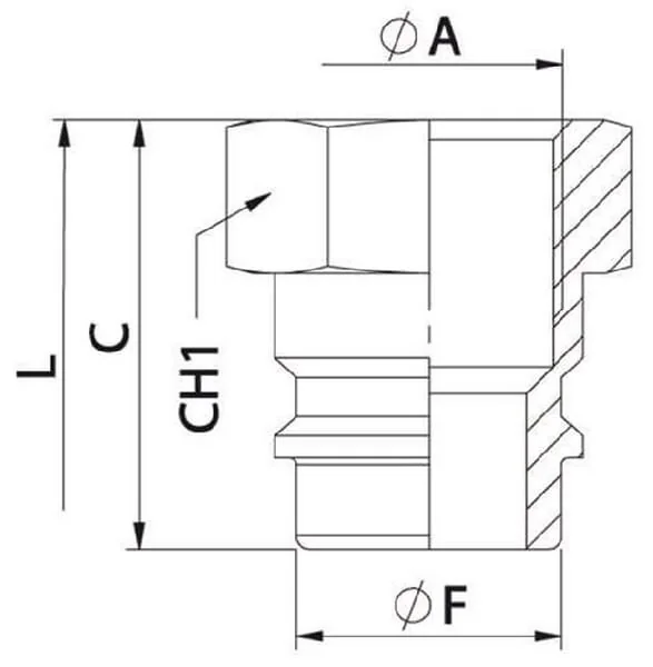Non Branded - 14011003AD - Hydraulikstopfen 1/2", Stahl