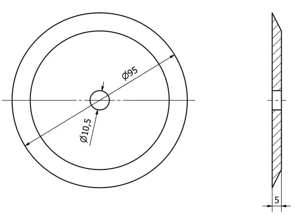 Non Branded - 16800020N - Schneidscheibe Diameter 95x5mm Diameter 10.5