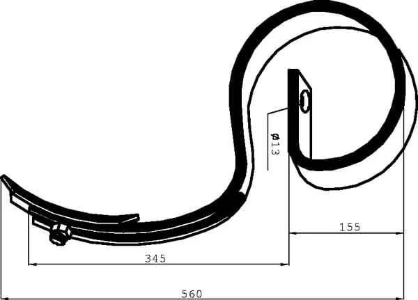 Non Branded - 192215N - Federzinke 45x10x560mm mit Spitze