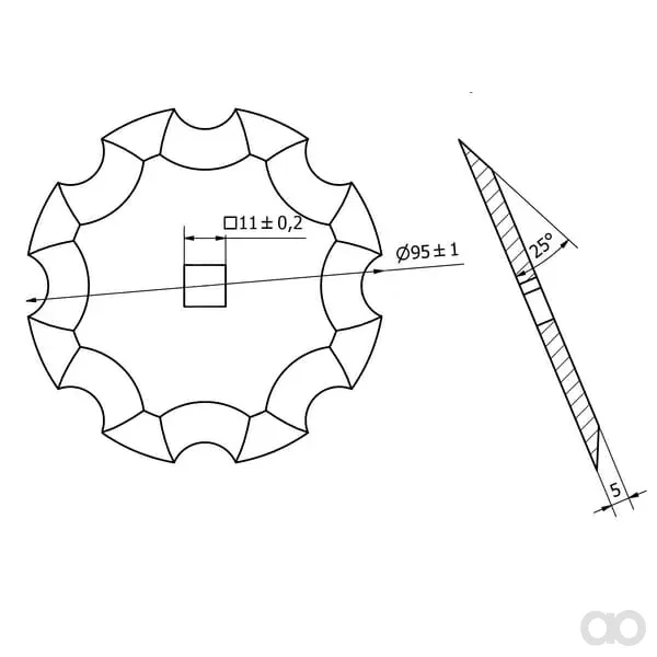Non Branded - 244790541N - Trennscheibe Diameter 95x5mm 11x11 Z=8