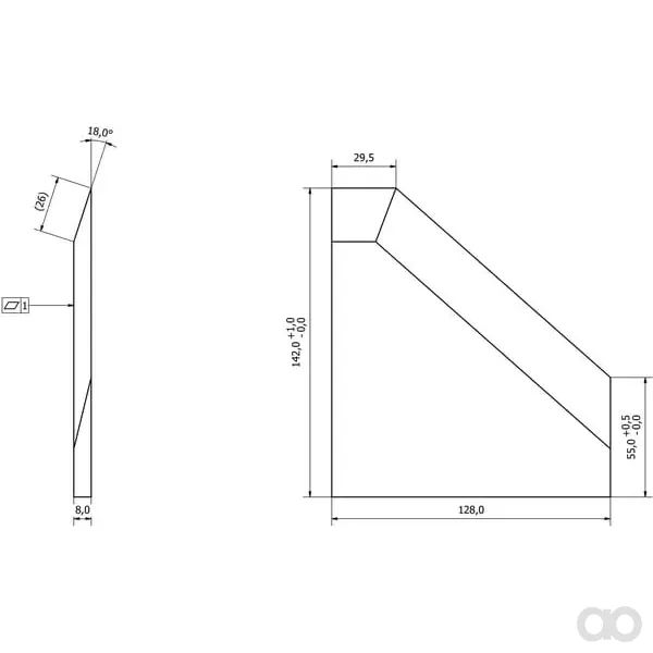 Non Branded - 304610089L - Linkshaendiges Silageschneidmesser 142x128x55