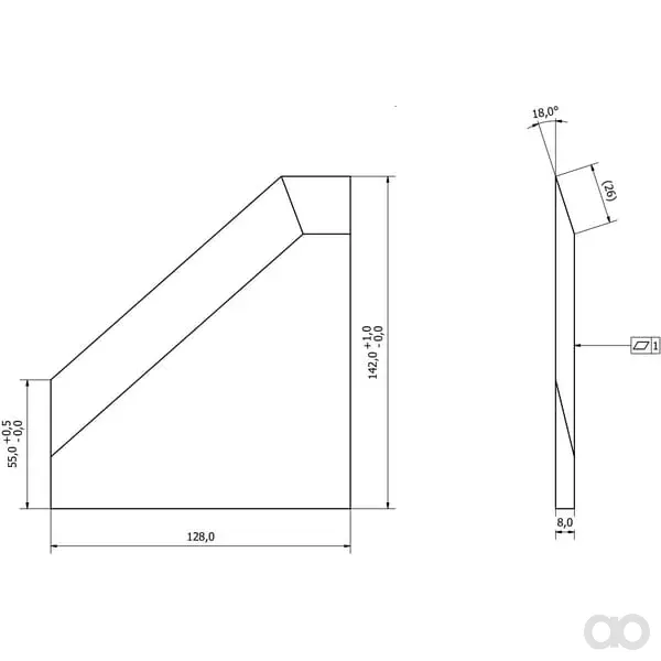 Non Branded - 304610089R - Taschenmesser 142x128x55 Rechts