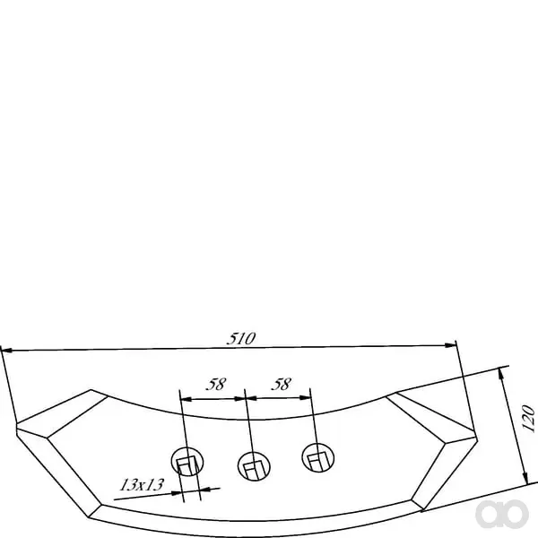 Non Branded - 444897KR - Kultivatorzinke 510x120x12mm