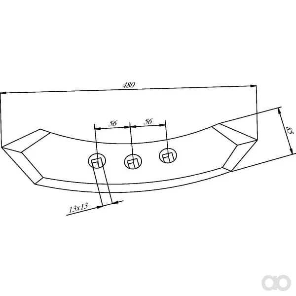 Non Branded - 444898KR - Kultivatorzinke 480x80x12mm