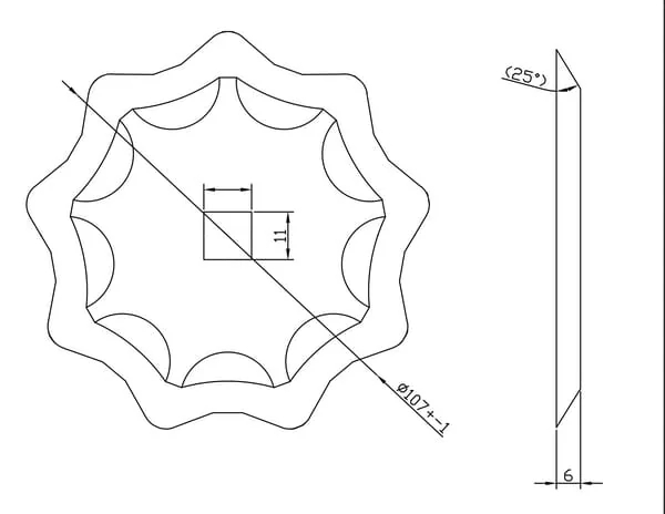 Non Branded - 70397N - Trennscheibe Diameter 110x6mm 11x11 Z=8