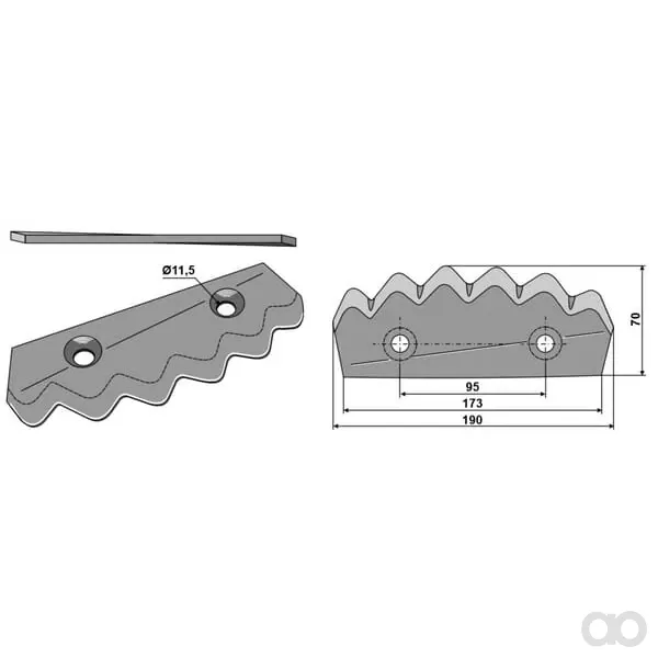 Non Branded - 78363N - Messer Fuer Futtermischwagen, Rechts
