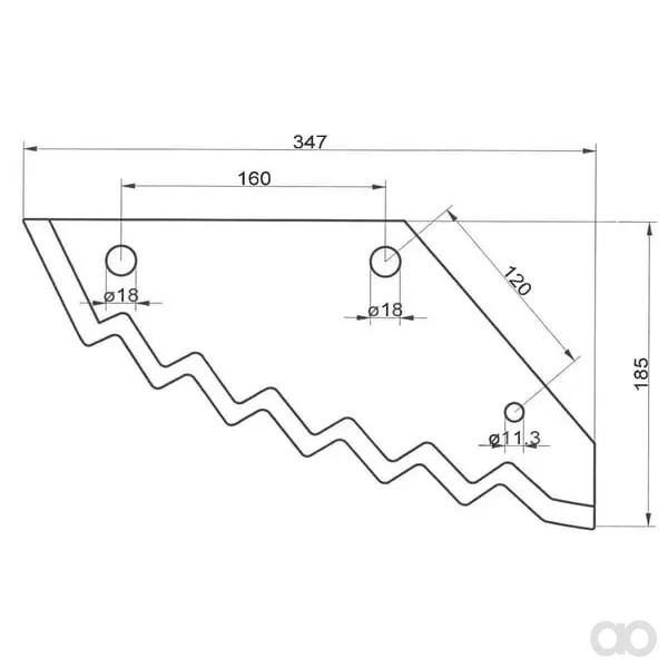 Non Branded - 8113800034NC - Futtermischermesser, Lang PTA