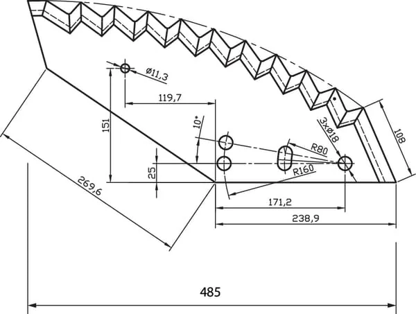 Non Branded - 8113800040N - Futtermischermesser, Mit Wolfram-Schicht Beschichtet