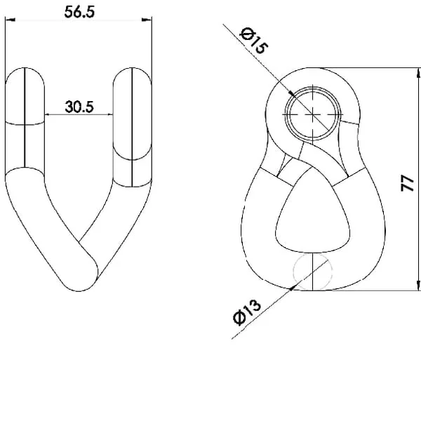 Non Branded - A5434680N - Verdrehter Schaekel 13mm Diameter 15