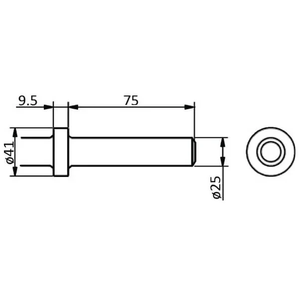 Non Branded - B350MP - Verbindungsmeissel Diameter 25mm x 75mm Diameter 42m