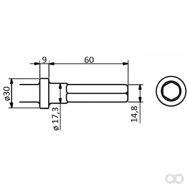 Non Branded - CB3210260 - Fugenmeissel 14,8mm 6KT Diameter 17,3