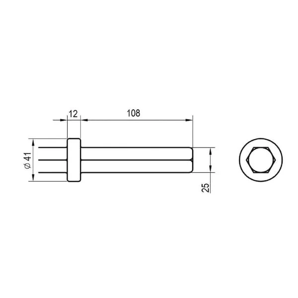 Non Branded - CB3 - Breiter Flachmeissel 25mm-Sechskant X108