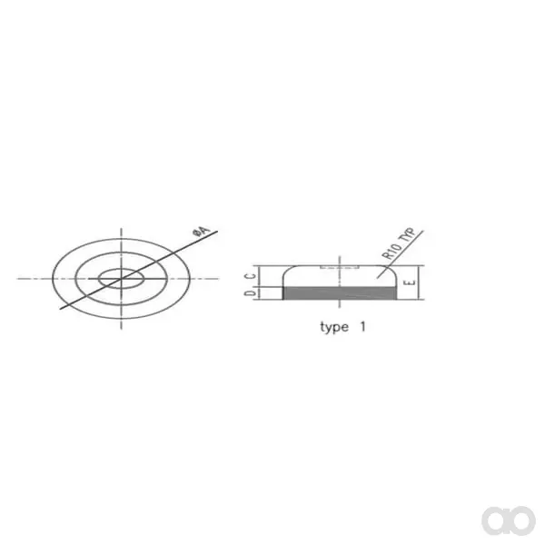 Non Branded - CCB11532B - Verschleissknopf 115x32mm
