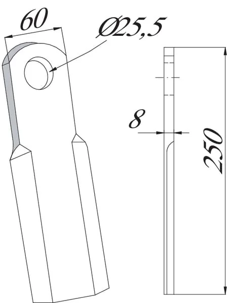 Non Branded - CK2450 - Mulchmesser 60x250mm Geeignet Fuer Ferri