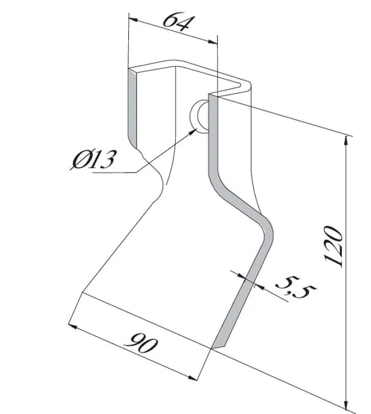 Non Branded - CK3210 - Mulchmesser 90x120mm Gekroepft