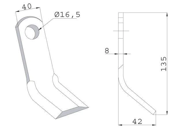 Non Branded - CK4350 - Mulchmesser 40x130mm Nobili