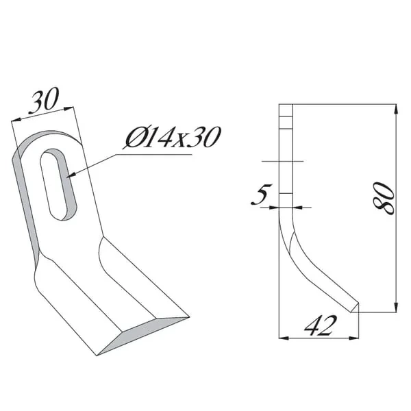 Non Branded - CK4840 - Gekroepfter Pendelmesser 30x80mm Procomas