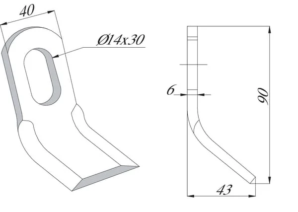 Non Branded - CK5450 - Gekroepftes Pendelmesser 40x90mm Sicma
