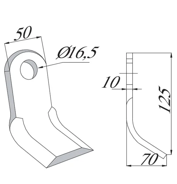 Non Branded - CK5470 - Gekroepftes Pendelmesser 50x120mm Sicma