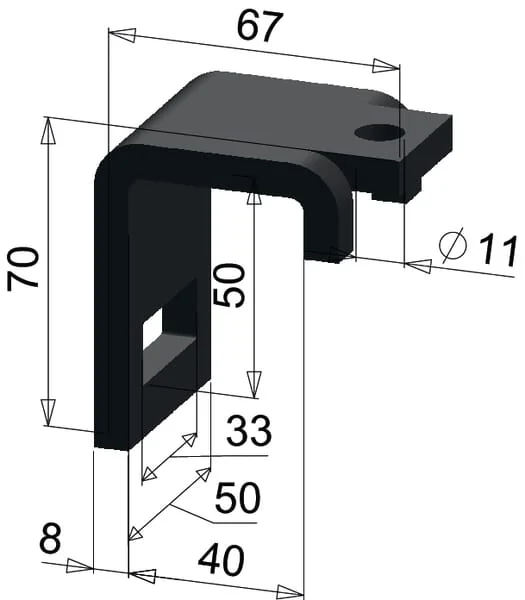 Non Branded - CP10706000 - Zinkenhalter 32x10mm Fuer Rahmen 40x40mm