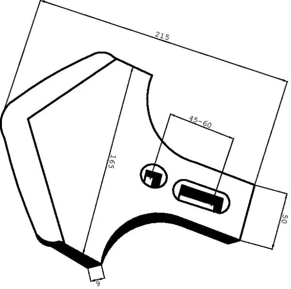 Non Branded - CP165 - Duckfoot-Spitze 215x165x6mm 2-Loch