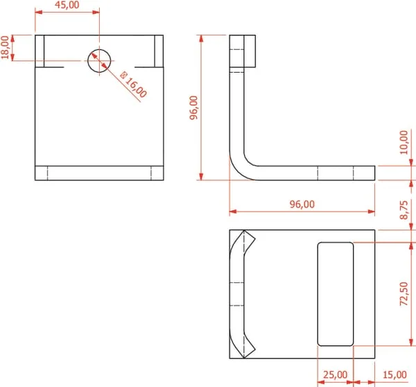 Non Branded - CP301 - Zinkenhalter 70x12mm Fuer Rahmen 60x60mm