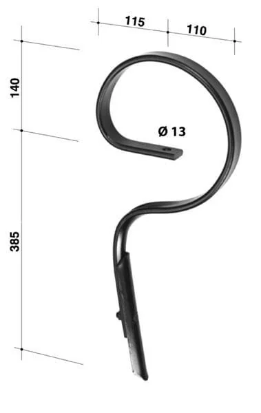 Non Branded - CP40 - S-Feder 32x10x525mm, Gerade Mit Spitze