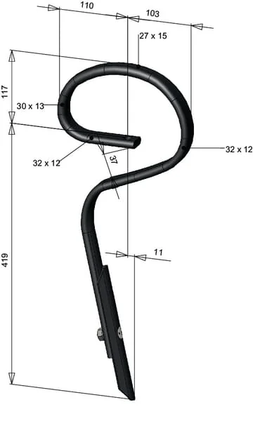 Non Branded - CP44 - S-Feder 32x12x536mm, Gerade Mit Spitze