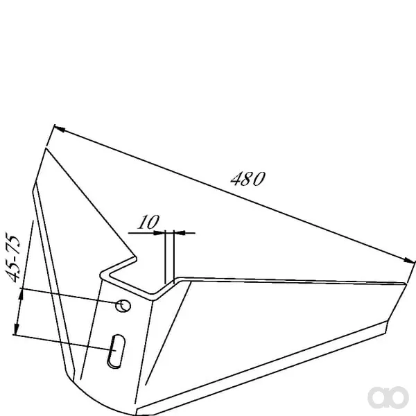 Non Branded - CP4800 - Pflugschar Flügel 480x10 mm