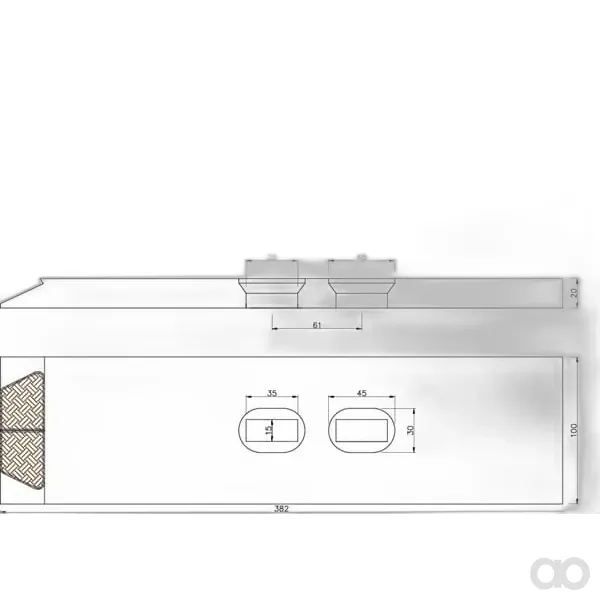 Non Branded - CP509CN - Grubberschar 354x100x20mm, Gehaertet, Gebogen, 2-Loch, Geeignet Fuer Quivogne