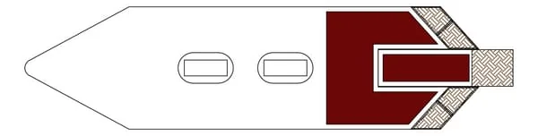 Non Branded - CP682CN - Konica-Kultivatorspitze 370x100x20mm, Gehaertet, Gebogen, 2 Loecher, Geeignet Fuer Farmet
