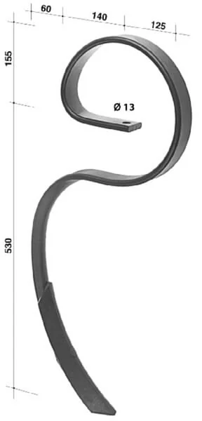 Non Branded - CP70 - Federzinke 45x10x518mm Mit Spitze Geeignet Fuer Herkules, Evers Und Dales