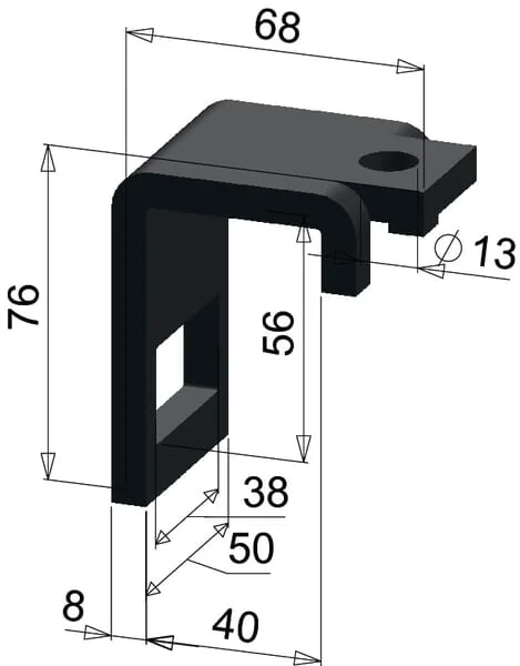 Non Branded - CP72000151 - Zinkenhalter 32x10mm Fuer Rahmen 40x40mm