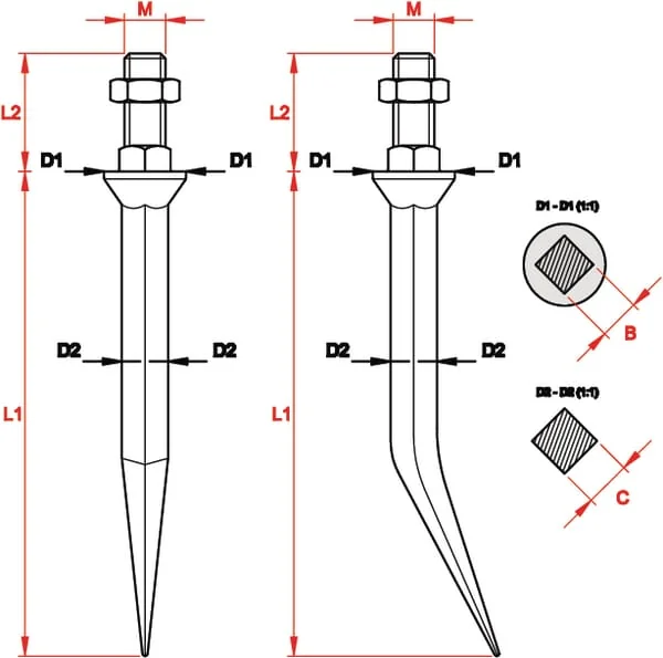 Non Branded - EZ252300 - Str-Eggenzinke M20 20 mm Vierkant