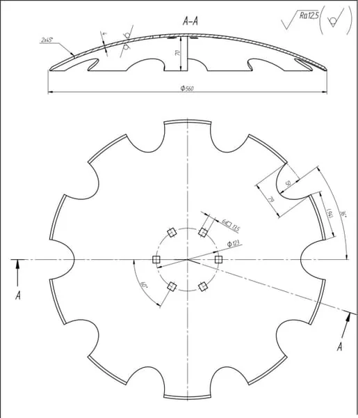 Non Branded - HD560120 - Scheibe Fuer Gezahnten Schlagring 560 mm, 6-Fach