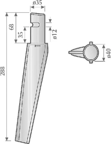 Non Branded - KE0604 - Messer für Kreiselegge Links/Rechts, Länge 288 mm, Geeignet für Krone