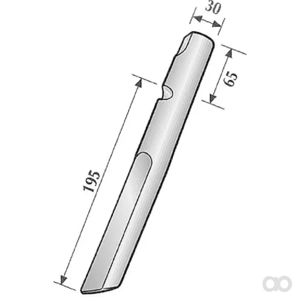 Non Branded - KE0605 - Messer für Kreiselegge Links/Rechts, Länge 260 mm, Geeignet für Krone