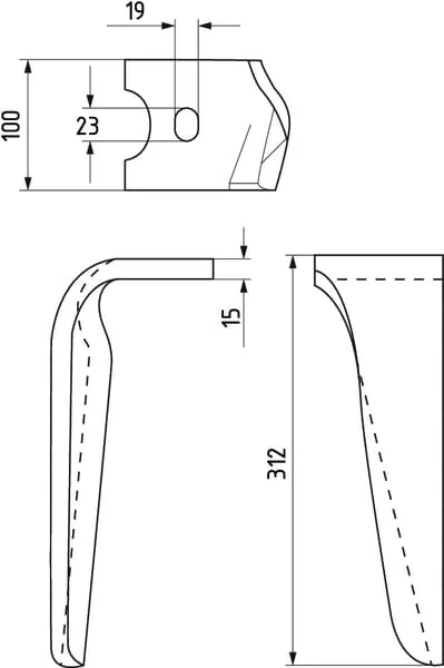 Non Branded - KE0715 - Powerhackenzinken Links, Länge 312 mm, Geeignet für Alpego