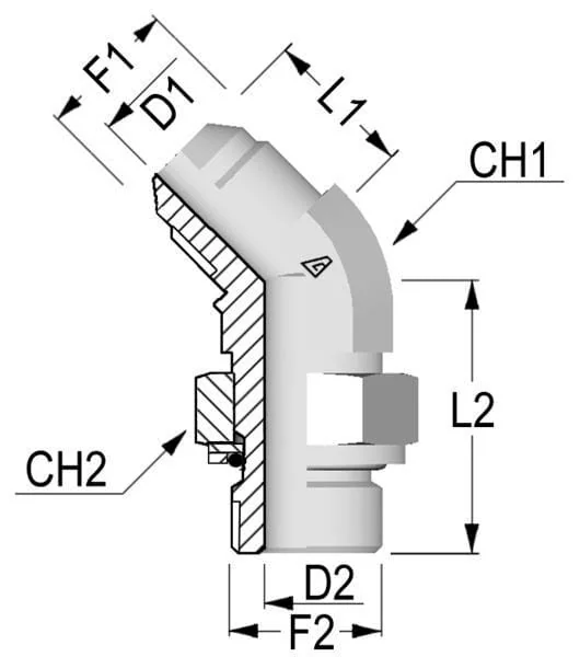 Non Branded - KIB451204 - Adapter MJ 3/4-MG 1/2 Zyl 45°