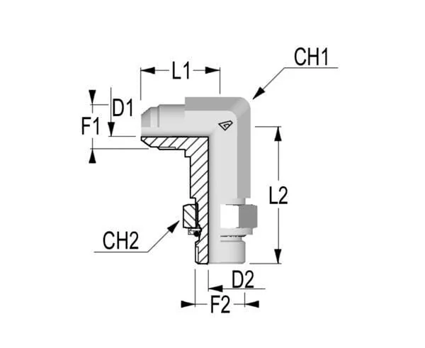 Non Branded - KIM0812 - Bogenkupplung 1/2 JIC M12