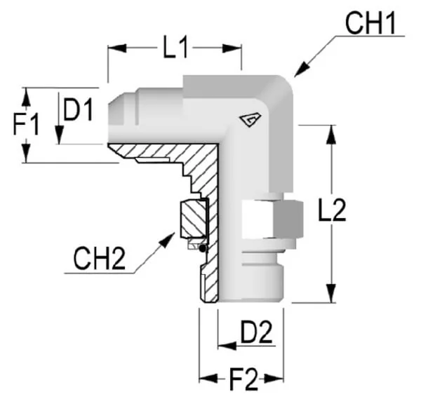 Non Branded - KIM0812 - Bogenkupplung 1/2 JIC M12